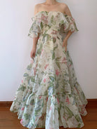 Floral Botanical Fairy Corset Top Maxi Skirt Set - Ivory | VintageMist
