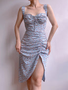 Ditsy Floral Button Detail Corset Dress Midi Dress | VintageMist