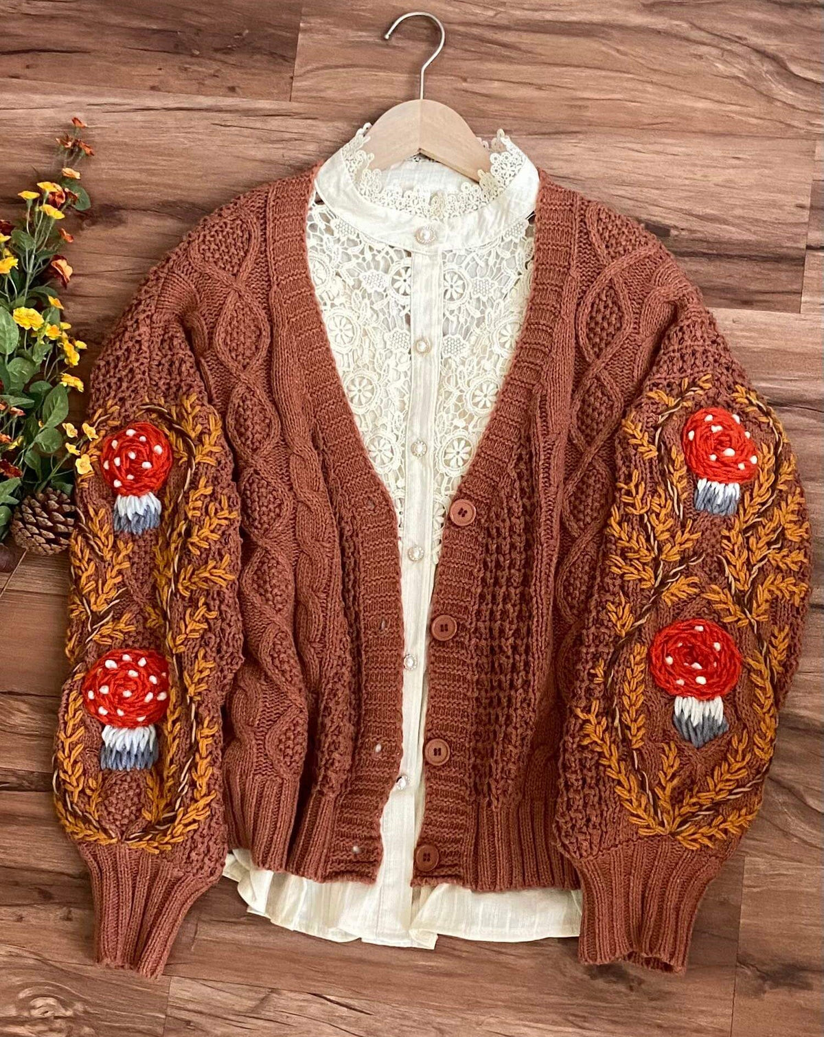 Mushroom Cardigans Sweaters VintageMist