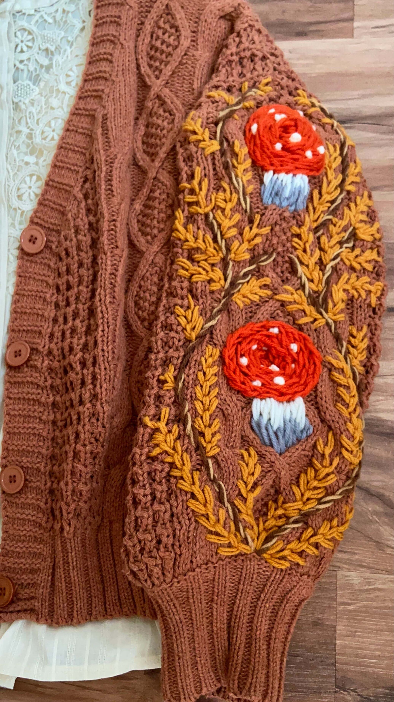 Vintage mushroom sweater clearance