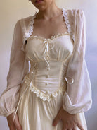Loyalty Front Lace-up Strap Maxi Dress - Ivory | VintageMist