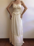 Loyalty Front Lace-up Strap Maxi Dress - Ivory | VintageMist