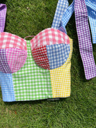 Retro Plaid Corset Top - Multicolor | VintageMist