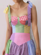 Retro Plaid Corset Top - Multicolor | VintageMist