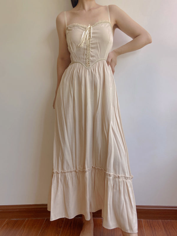 Runaway with Me Tea Dress Cottage Core Dress - Ivory | VintageMist